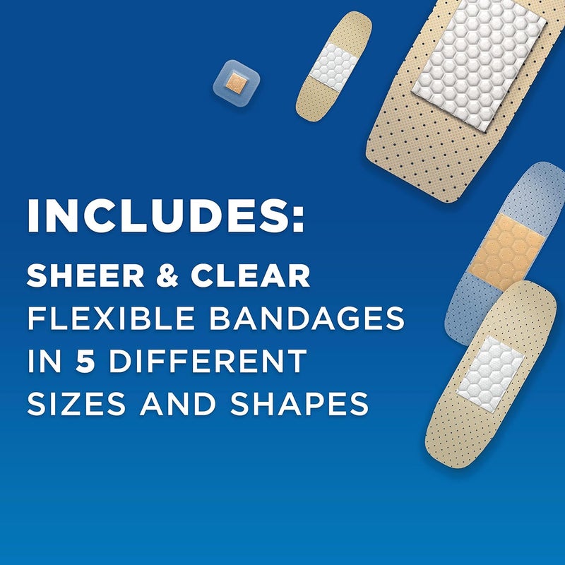Band-Aid Brand Adhesive Bandage Family Variety Pack - 280 Assorted Sheer and Clear Bandages - Image 5